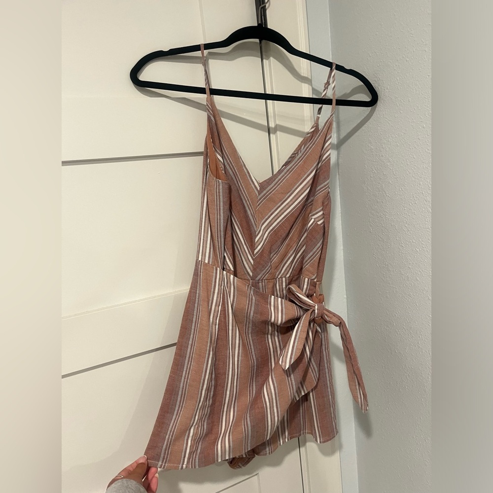STRIPED MULTI COLOR/PURPLE TIE ROMPER
